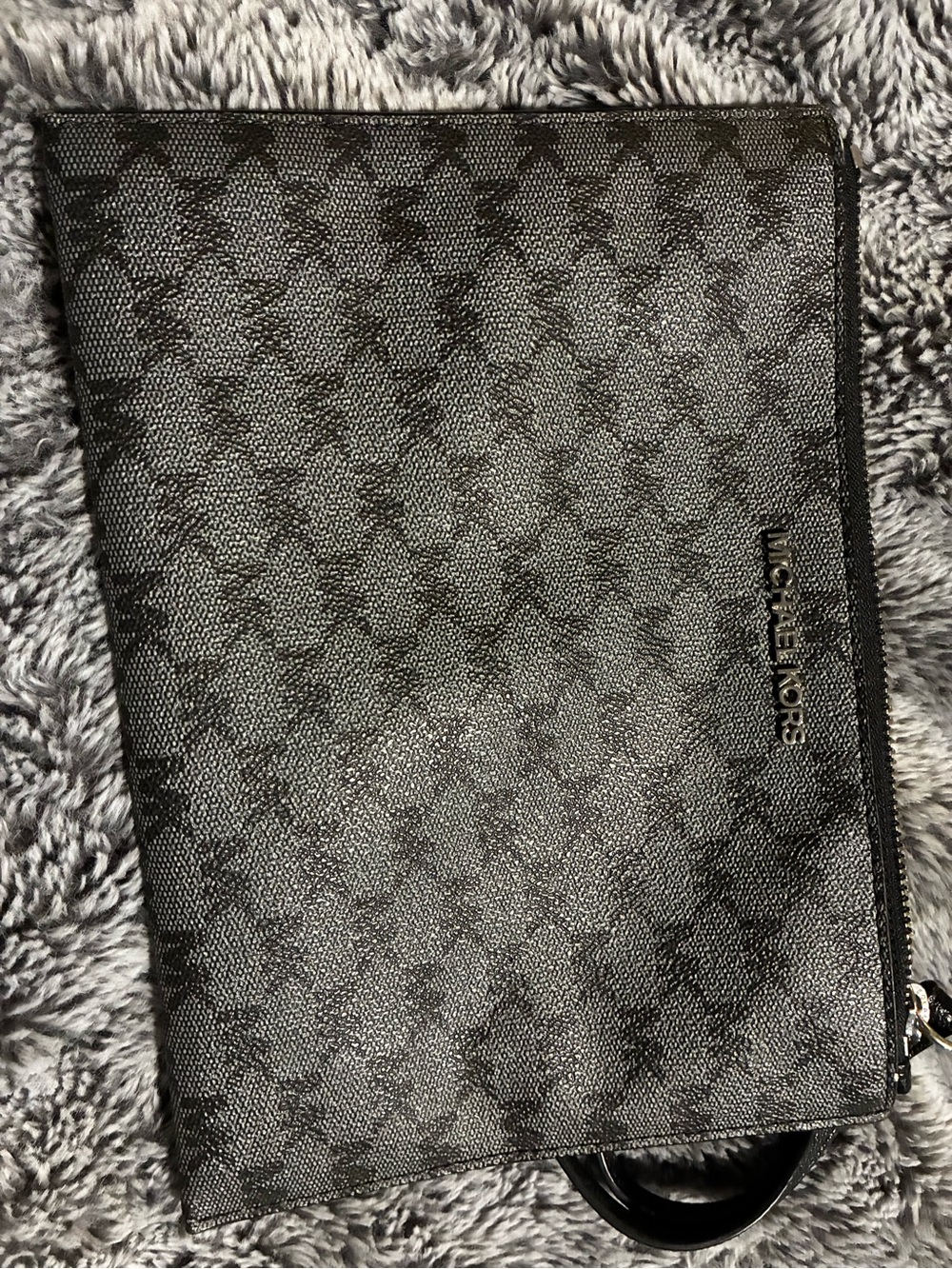Michael Kors Black Logo-Print Mini Wristlet